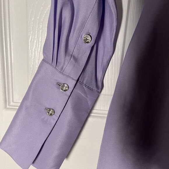 Gauge81 Naha Lilac Silk Draped Long Sleeve Mini Dress XS NWT $470 - Picture 10 of 15